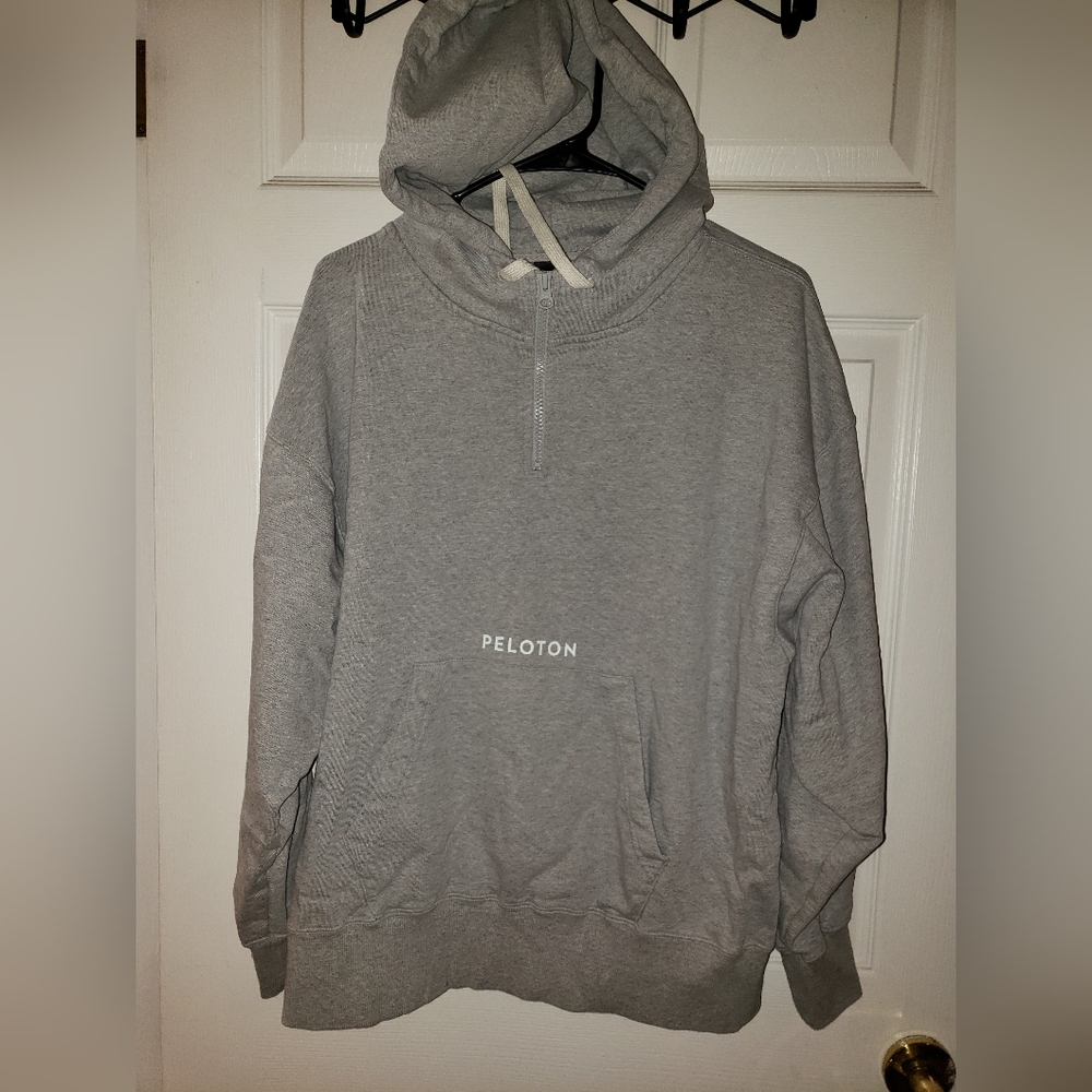 Peloton Med Mens Hoodie Sweatshirt Gray
